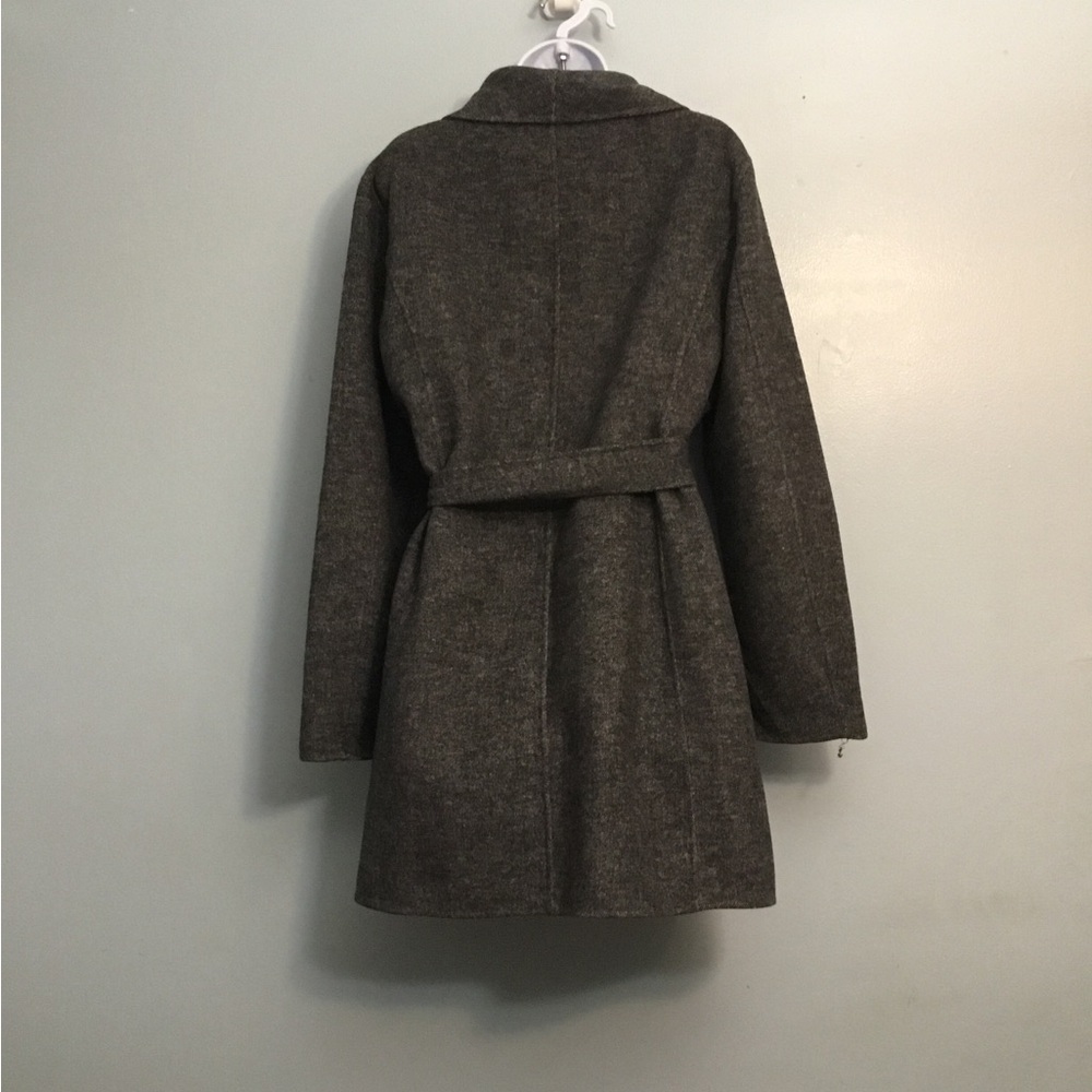 TAHARI Gray Open Front Belted Coat - Picture 2 of 14